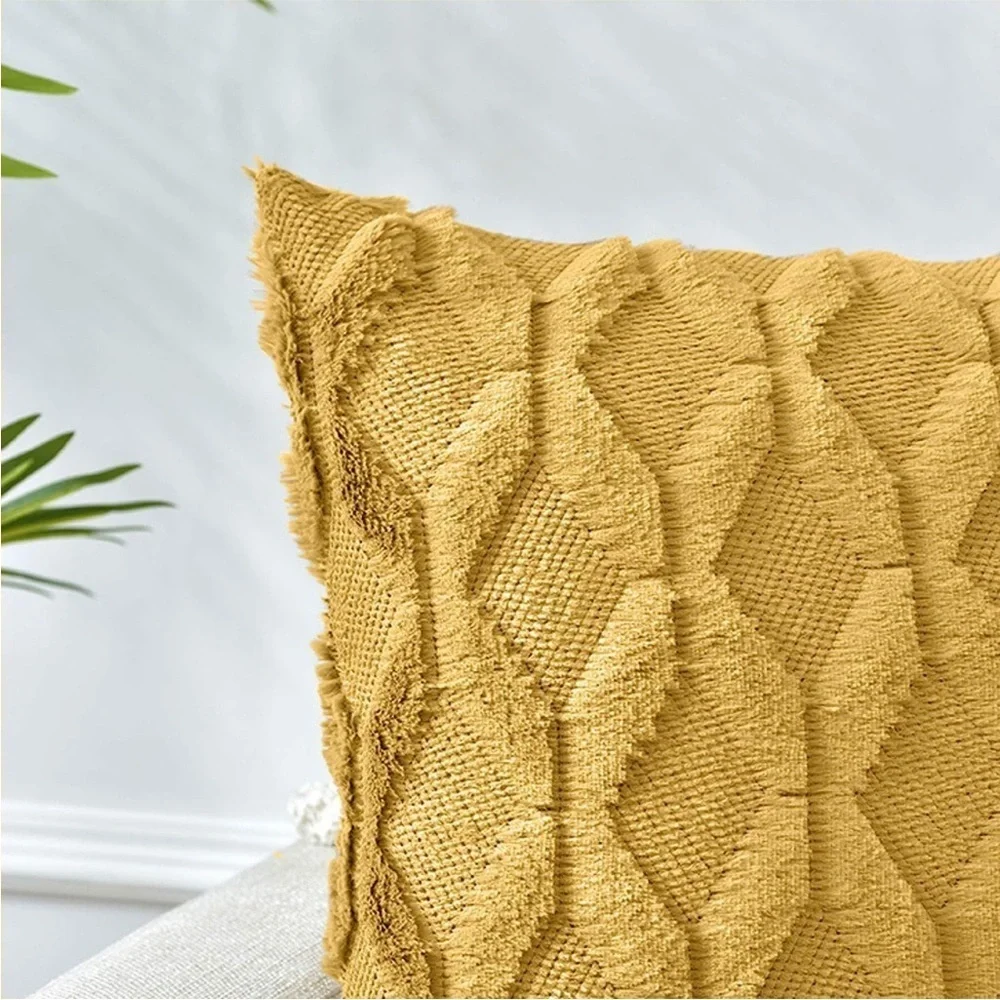 Sunflower Yellow Farm Pillow Cover Furry Faux Luxury Soft Warm Pillow Case Set